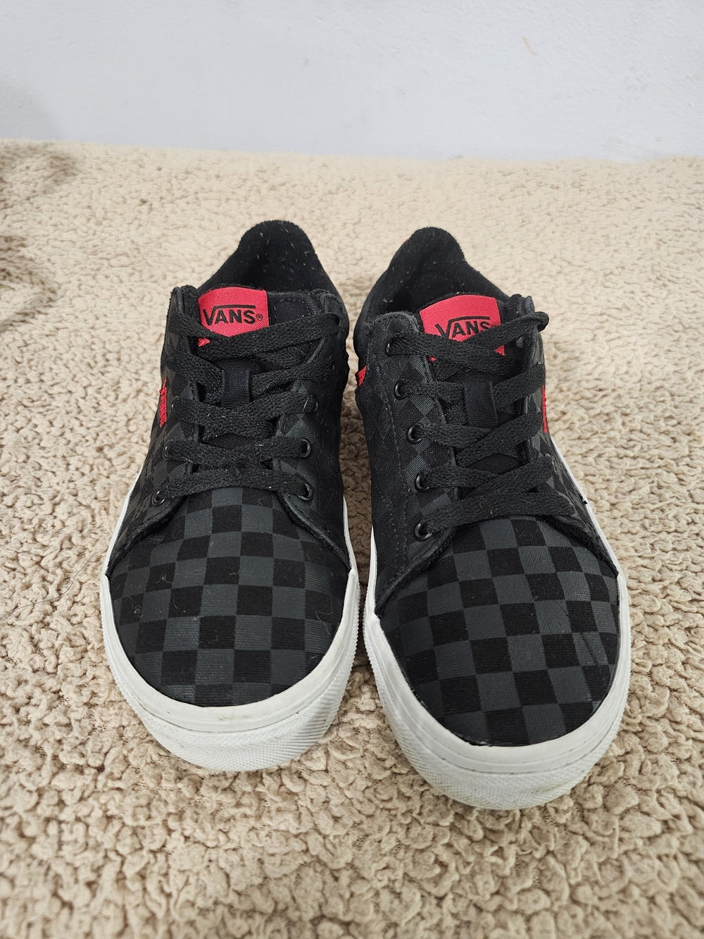 Vans Kids Black Checkerboard Low-Top Sneakers